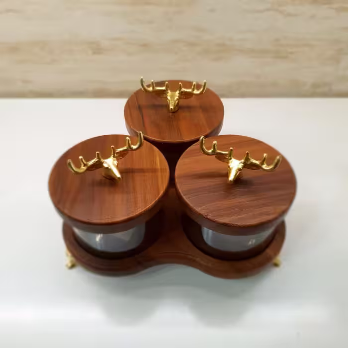 ادویه 3 پارچه طرح چوب گوزنی