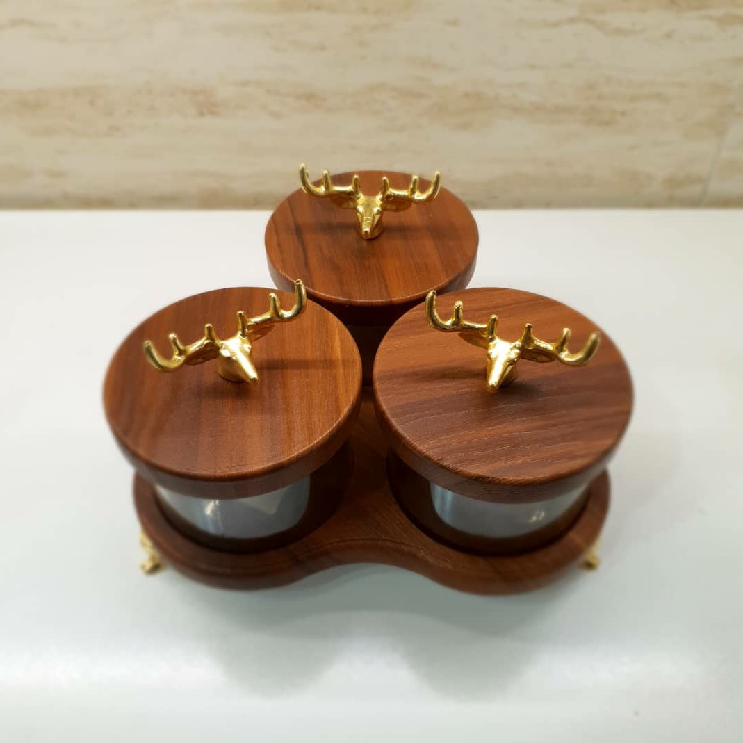 ادویه 3 پارچه طرح چوب گوزنی