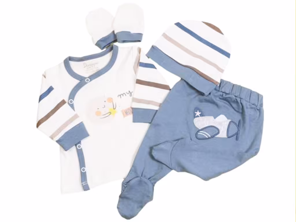 ست نوزادی پسرانه 4 تکه طرح ماه کوچک دانالو Danaloo