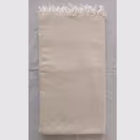 حوله دستباف حمام دو تکه سفید با حاشیه های باریک صورتی