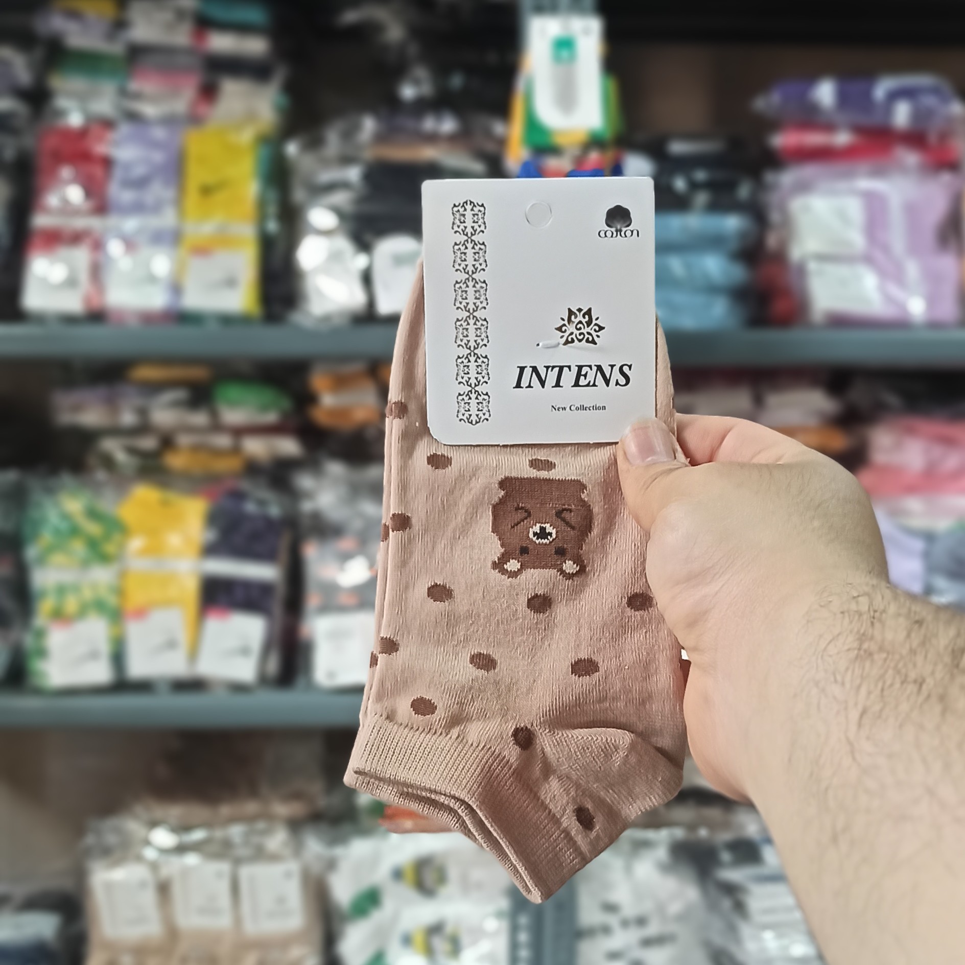 جوراب فانتزی خرسی خال دار