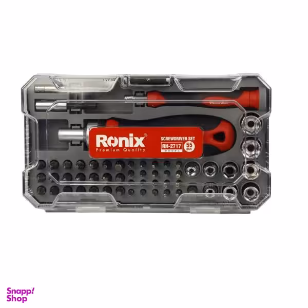 مجموعه 55 عددی پیچ گوشتی جغجغه ای ساعتی و سری بکس رونیکس مدل RH-2717