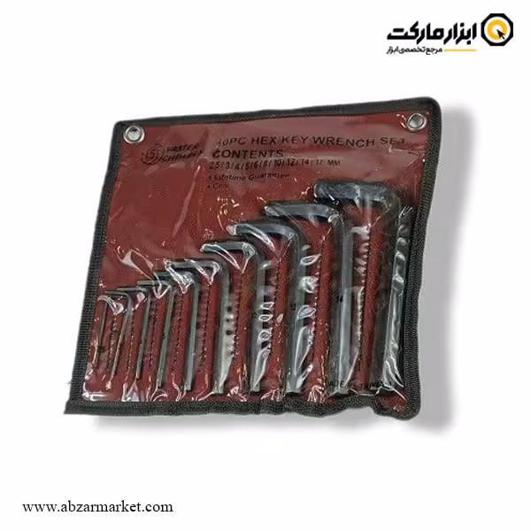 ست آچار آلن شش گوش واستر کوتاه 10 عددی مدل VHB02