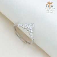 انگشتر نقره طرح بند انگشتی مدل تاجی دخترانه کد 15740