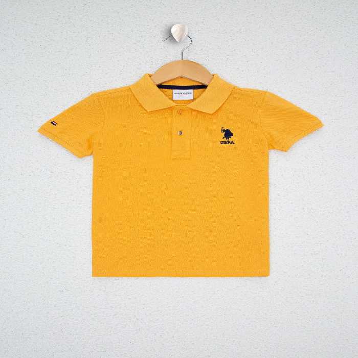تی شرت یقه پولو زرد پسرانه و بچگانه تیشرت اورجینال U.S. Polo Assn.