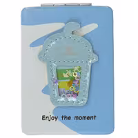 آینه مستطیلی جیبی (آرایشی) فانتزی طرح برجسته بستنی آبی 095