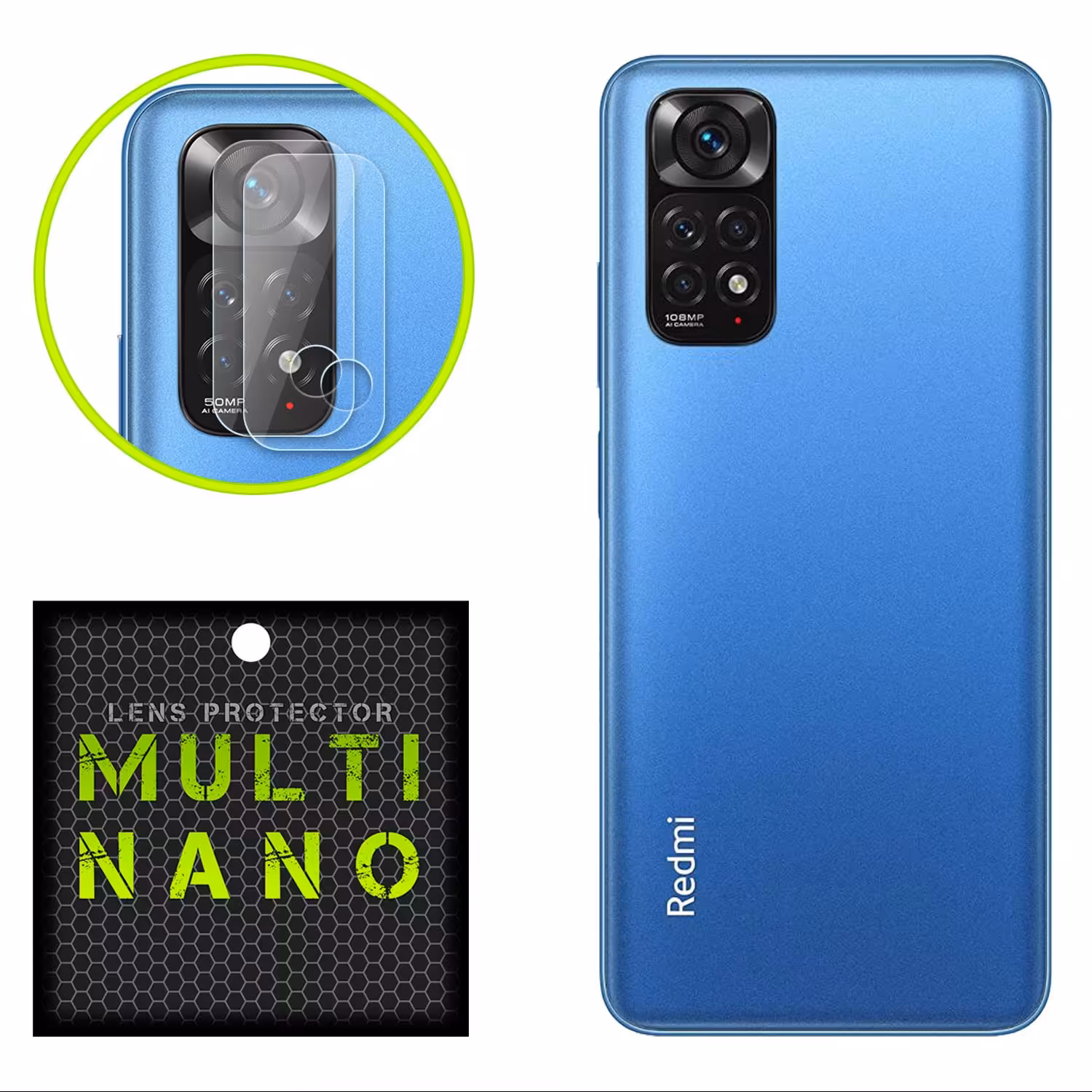 محافظ لنز دوربین MultiNano مدل X-L1N مناسب موبایل شیائومی Redmi Note 11 4G