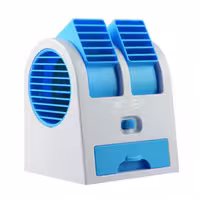 کولر آبی USB مدل HB-168 آبی دارای دو دریچه خروجی باد  باقابلیت تنظیم زاویه