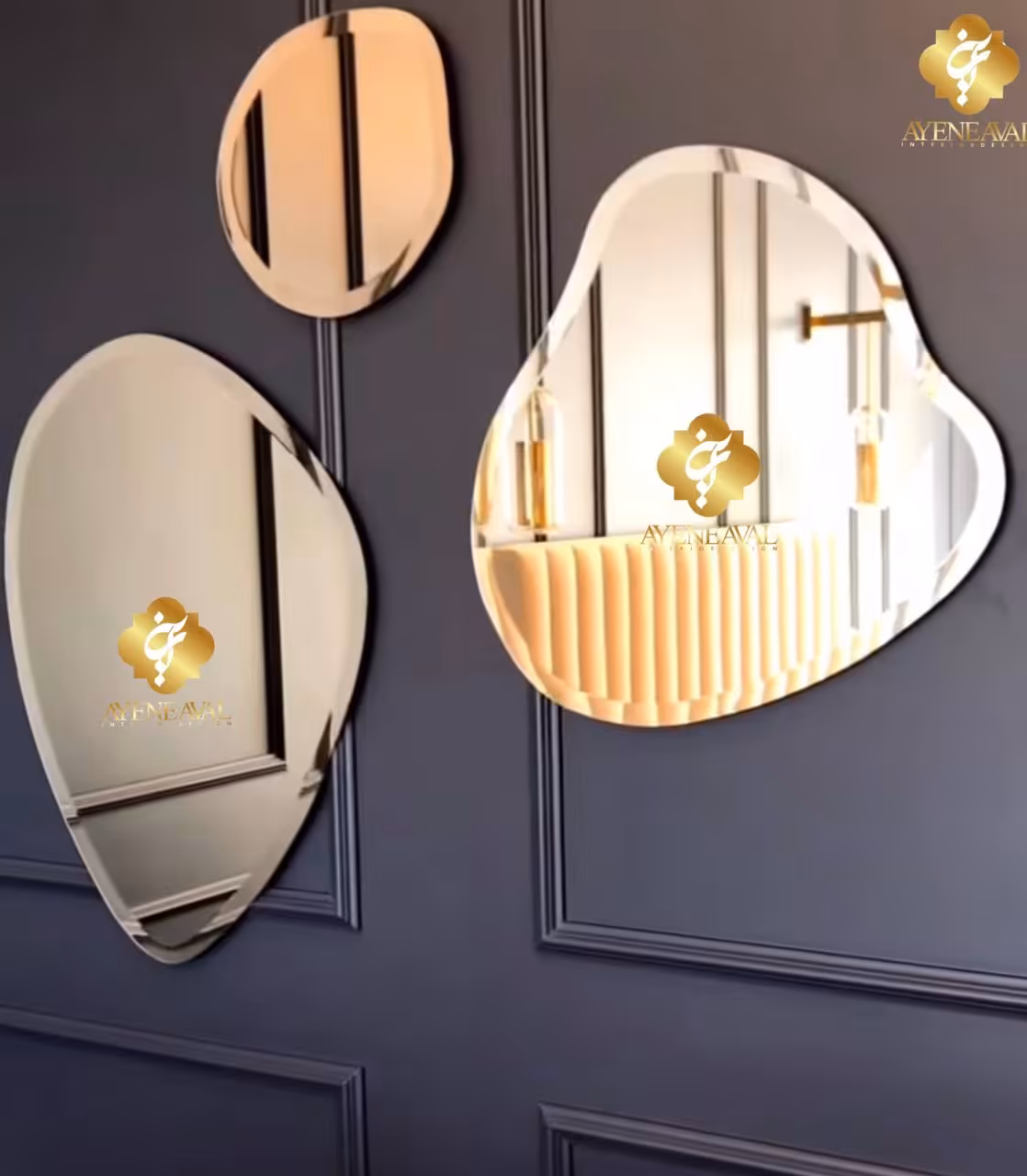 آینه کریستال مدل سنگی سه تیکه - آینه اول