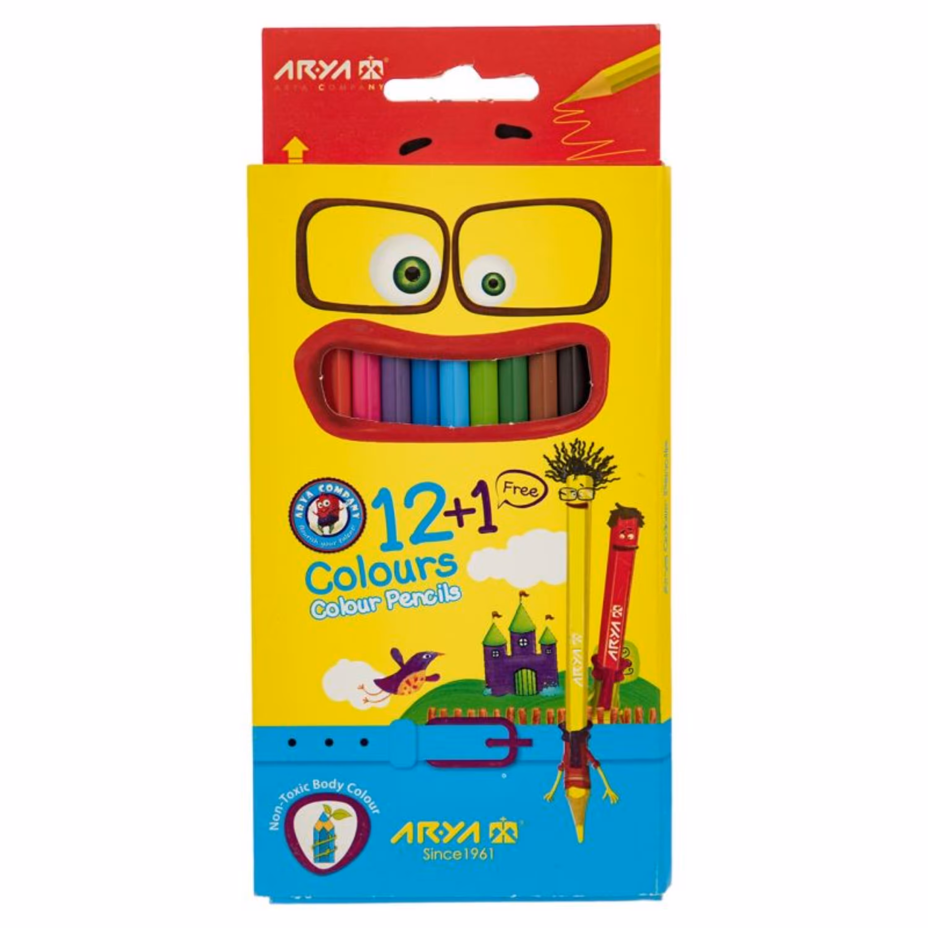 مداد 12 رنگ آریا مقوایی