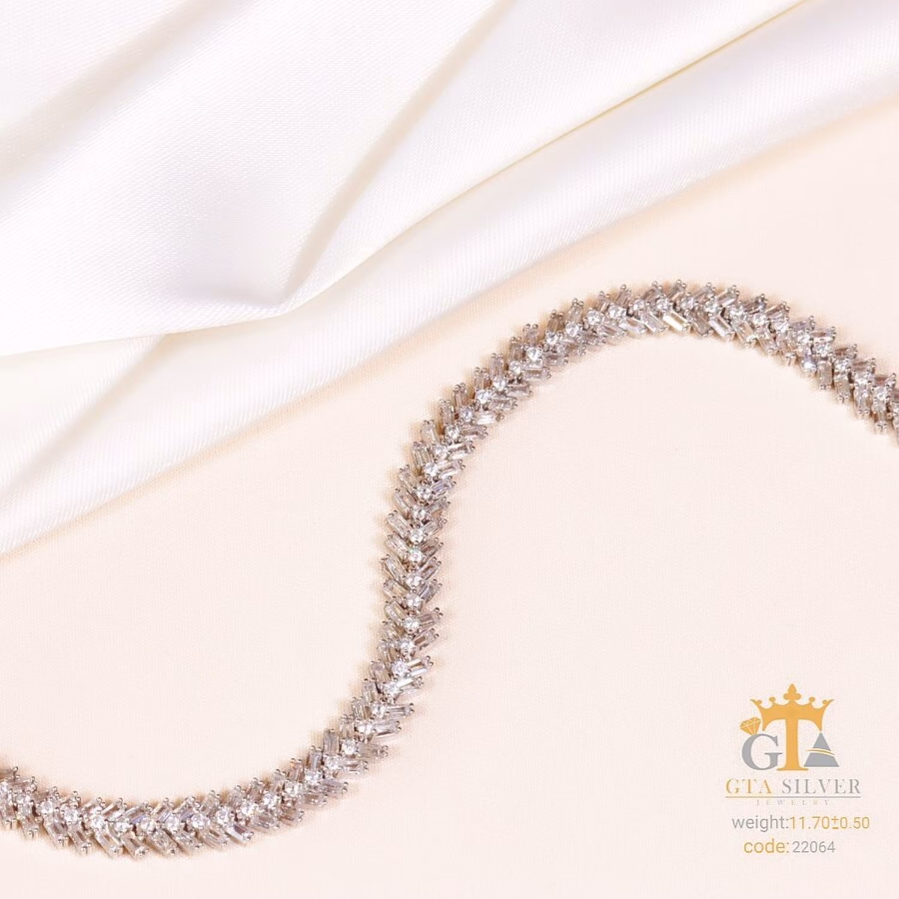 دستبند نقره میکرو کد 22064-11