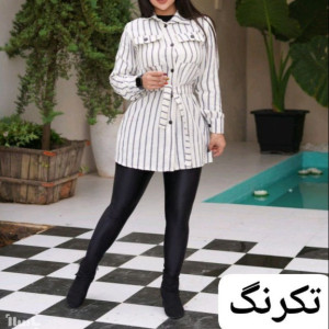 مانتو اسپرت زنانه لنین گرم بالاپاییزه مدل راه راه لنین