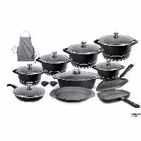 سرویس قابلمه ام جی اس mgsچدن گرانیت 22پارچه مشکی و طوسی