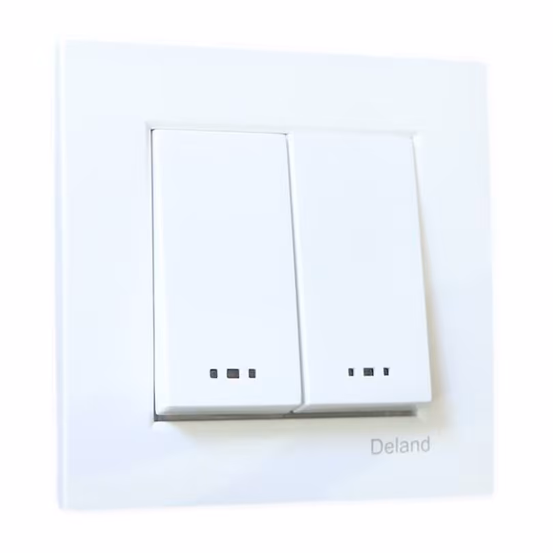 کلید دو پل توکار دلند مدل آسا استاندارد کیفیت بی نظیر