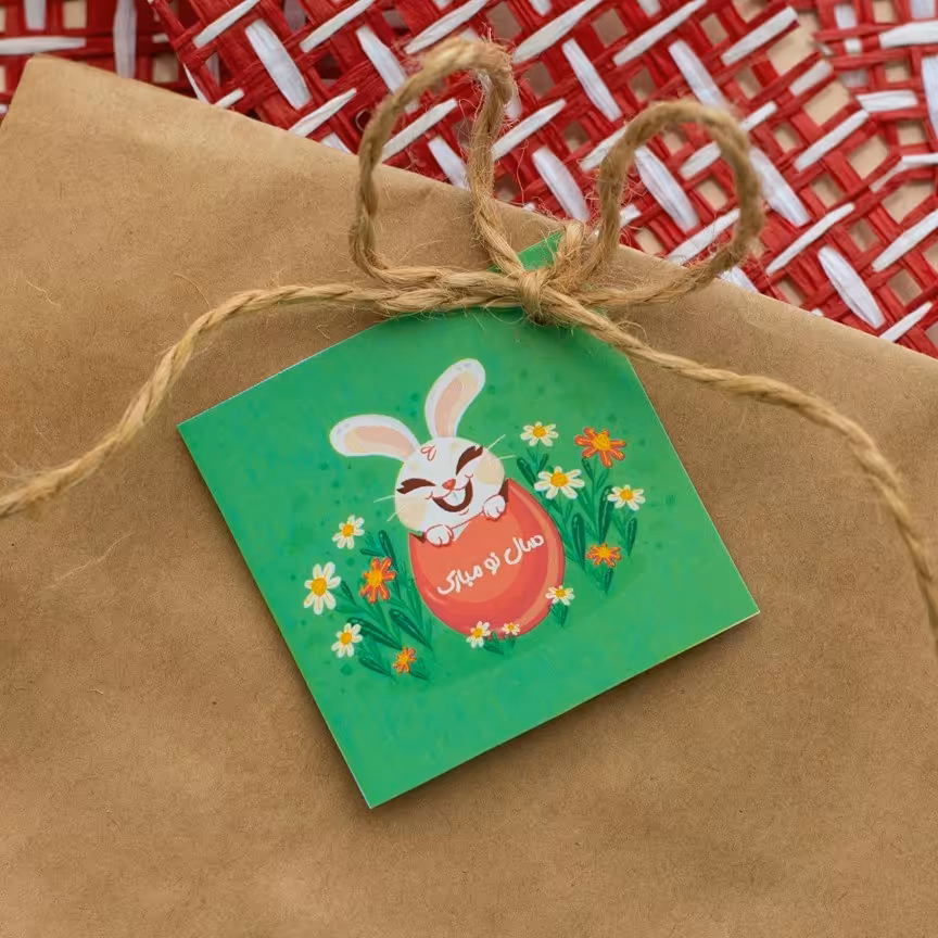 تگ عید نوروز مدل خرگوش خندان 48 عددی