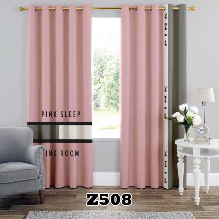 یک عدد پنل پرده اماده طرح طوسی صورتی z508