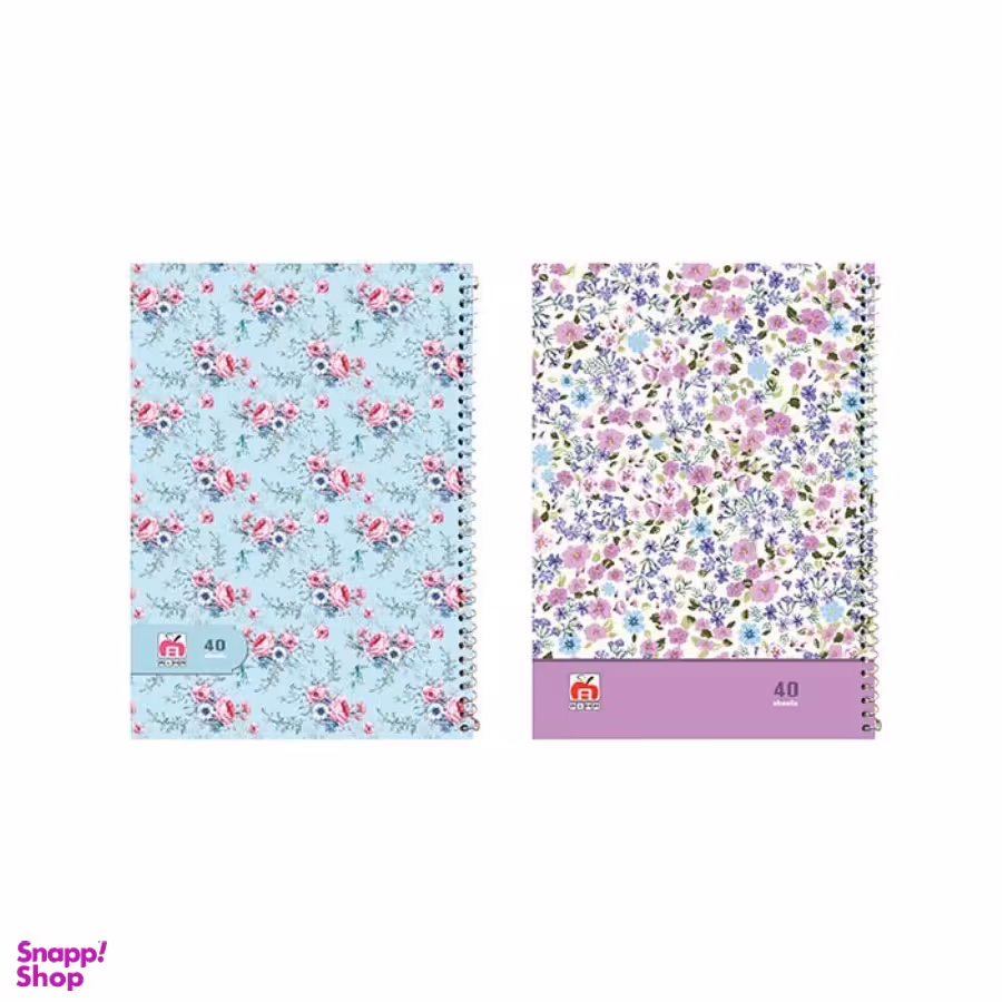 دفتر 80 برگ یک خط سیمی طلقی جایزه طرح گل کد 7896