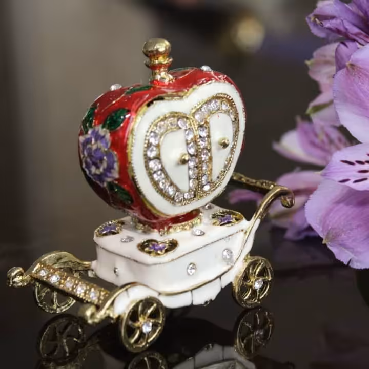 جا جواهری فلزی طرح کالاسکه سیندرلا سفید 