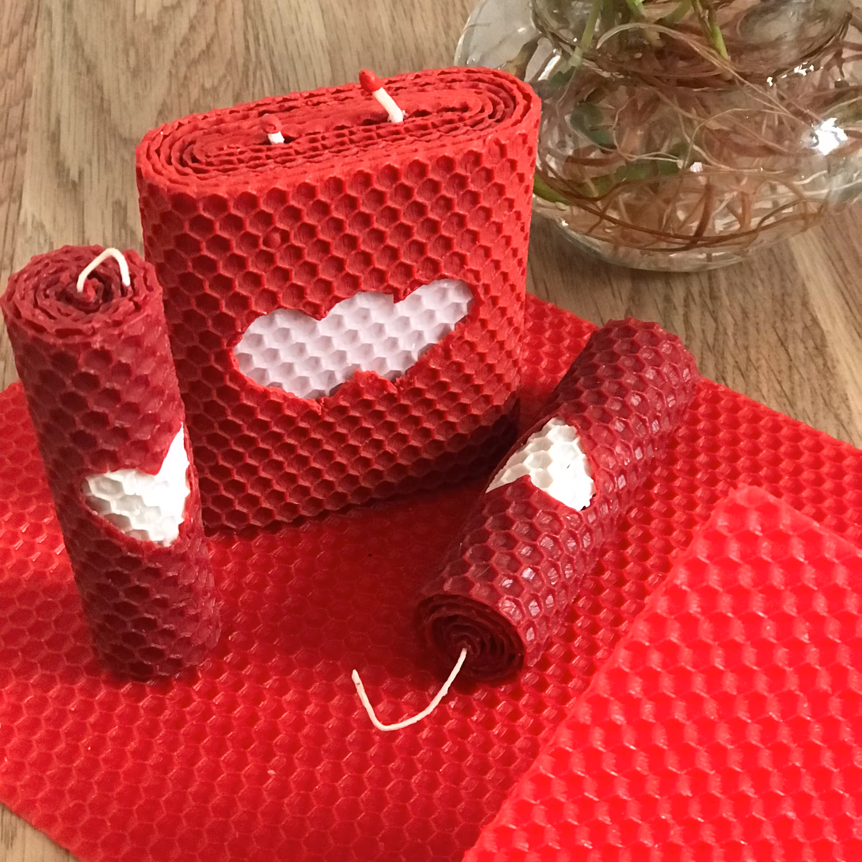 ست شمع سه تیکه موم عسل