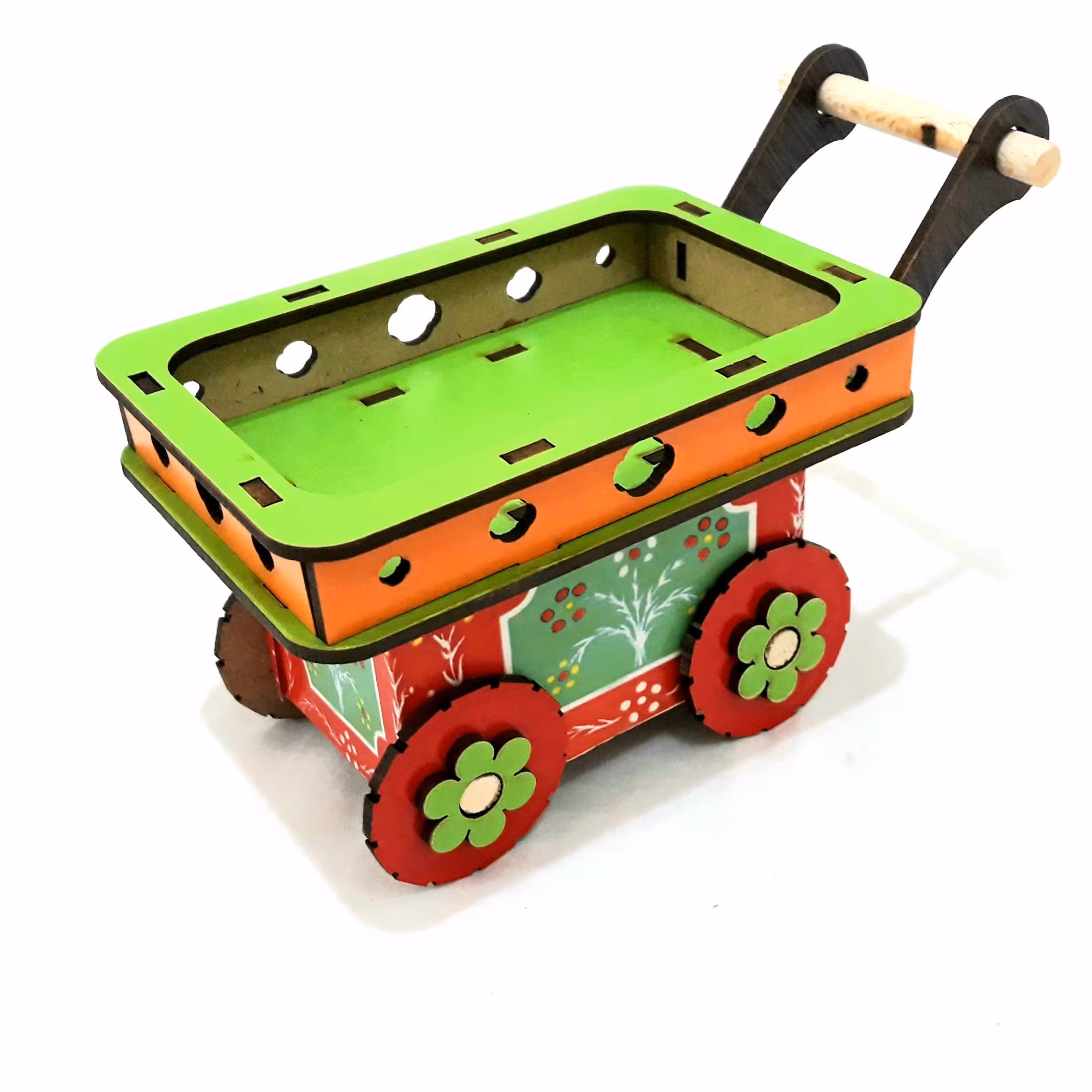 گاری کوچک چوبی،چرخ صحافی چوبی کوچک