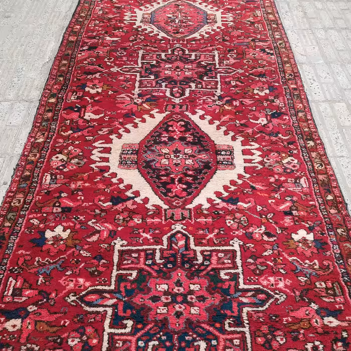 فرش کناره دستبافت قرجه سایز 100*366