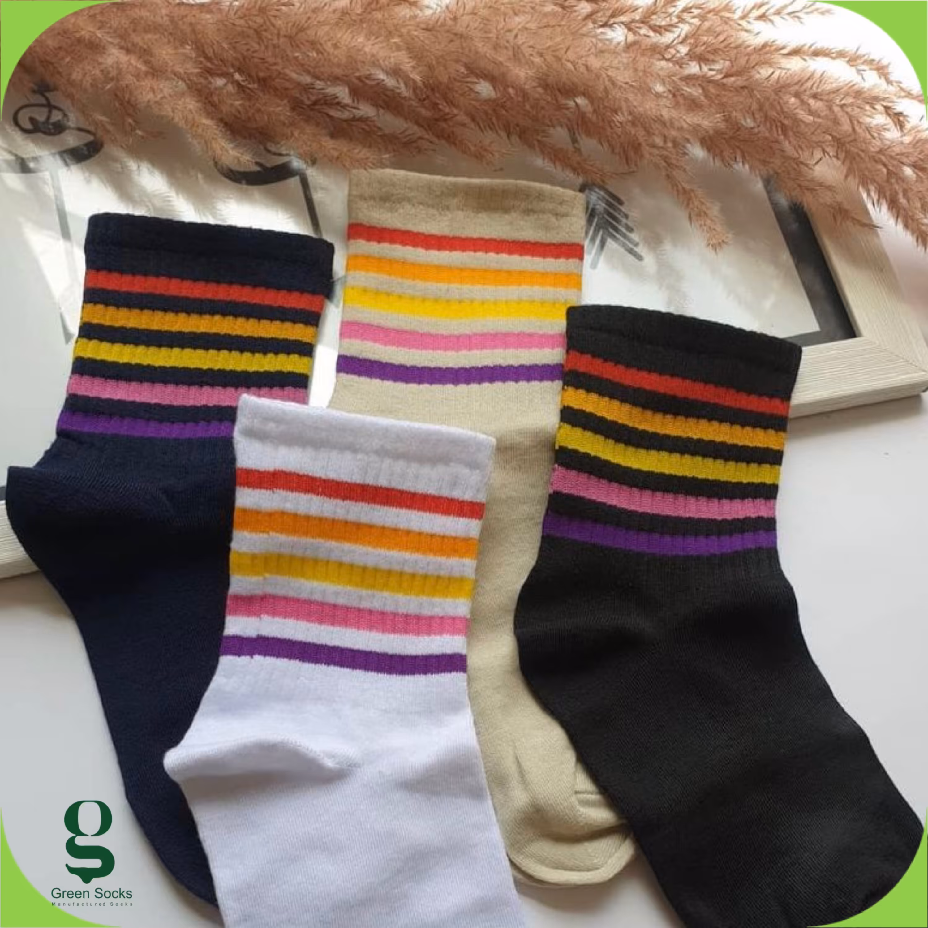 جوراب ساق دار رنگین کمانی