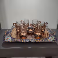 ست چای خوری 6 نفره ( سینی چهارگوش ) 