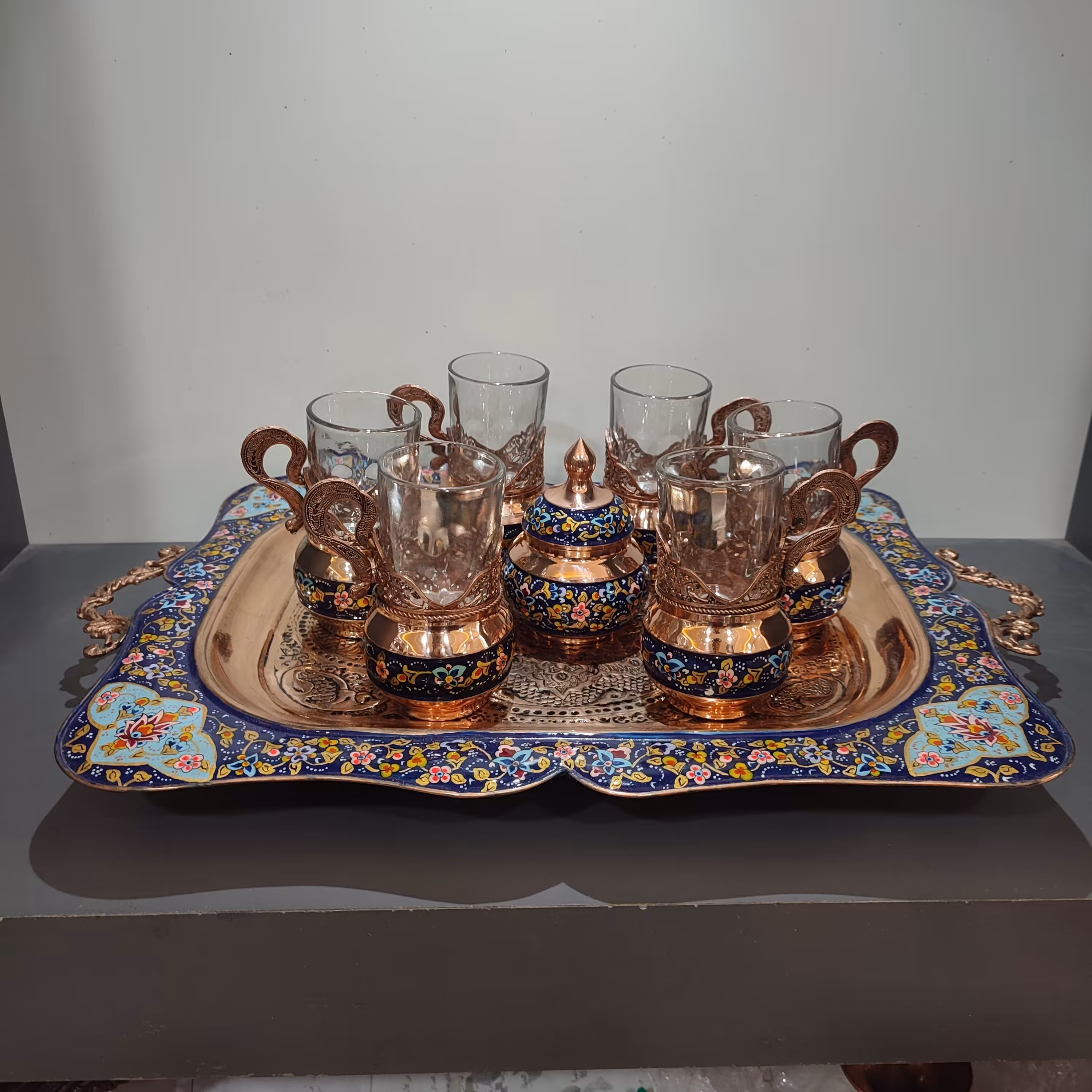 ست چای خوری 6 نفره ( سینی چهارگوش ) 