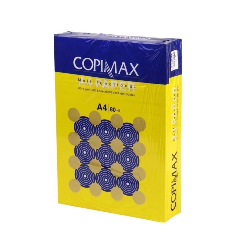 کاغذ A4 کپی مکس copimax بسته 500 عددی مدل جلد زرد کیفیت مرغوب