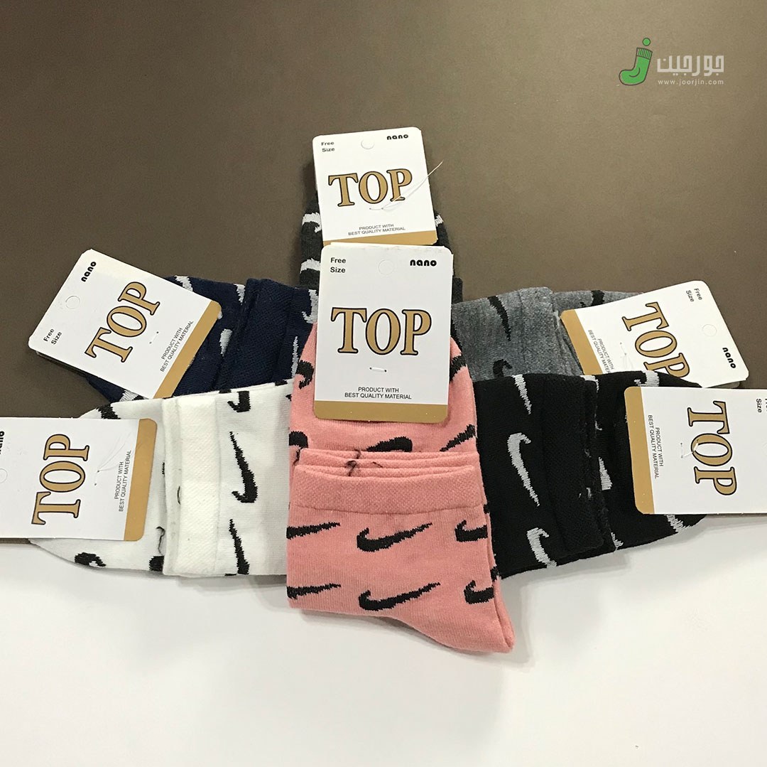 جوراب عمده نیم ساق طرح نایکی 6 رنگ در بسته بندی 12 جفتی