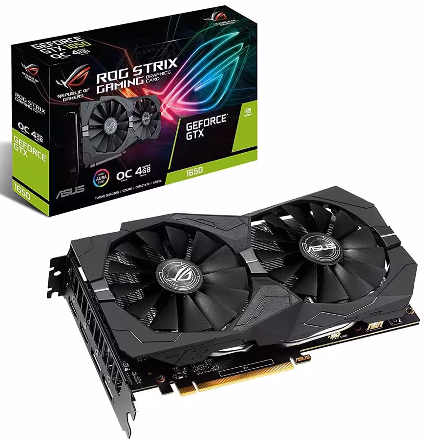 کارت گرافیک ایسوس مدل ROG-STRIX-GTX1650-O4G-GAMING  با حافظه 4 گیگابایت