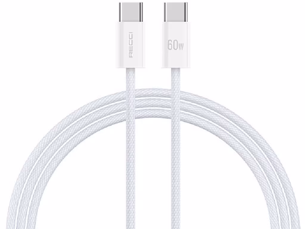 کابل شارژ سریع تایپ سی به تایپ سی 60 وات 120 سانتی متری رسی RS13CC