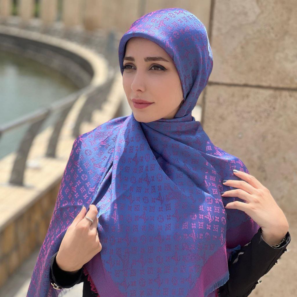 روسری نخ ژاکارد بامبو لمه