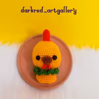 عروسک بافتنی حیوانات کوچولو جوجه طلایی مناسب برای سرکلیدی آویز کیف بازی کودکان 