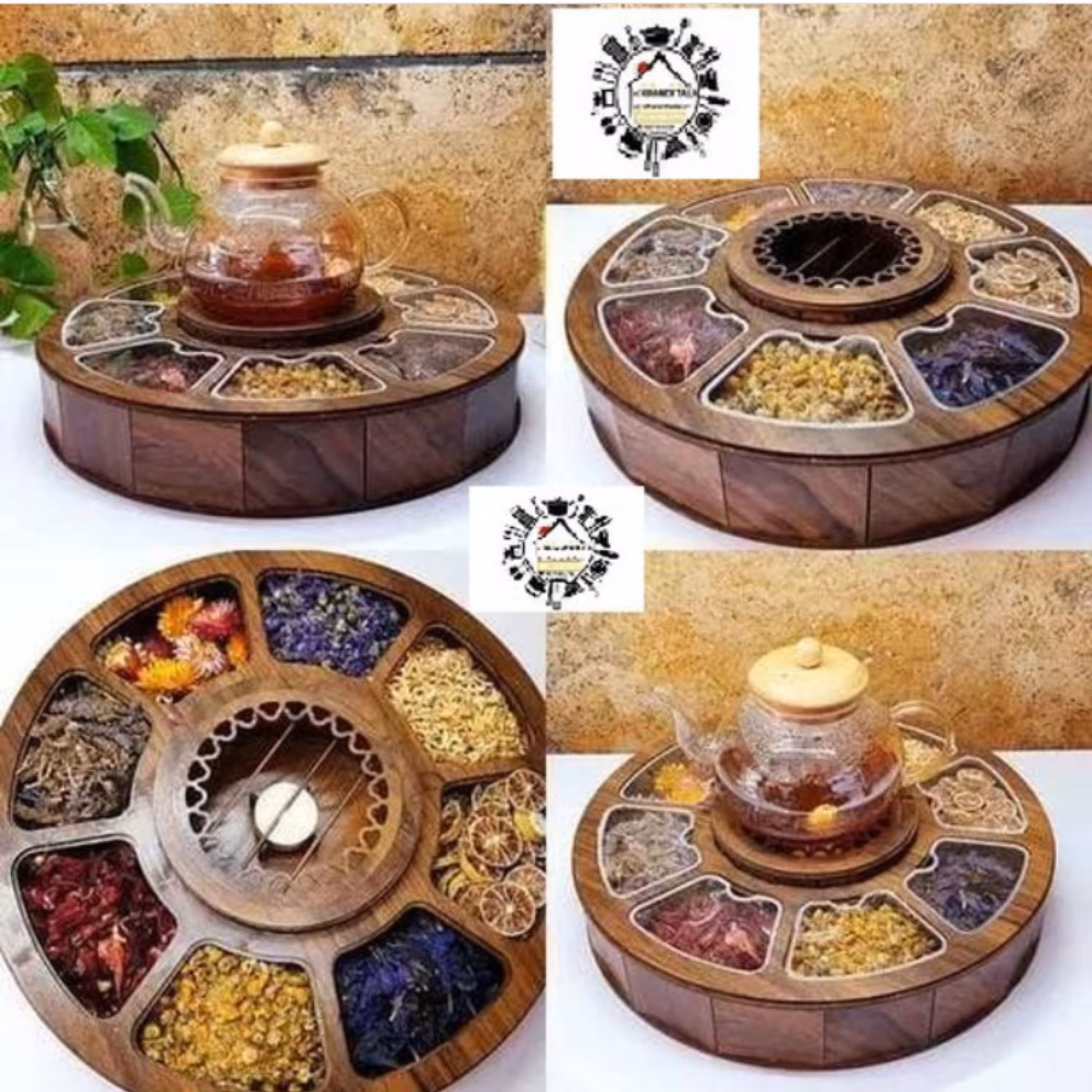 تی بگ گرد یا اردوخوری چوبی  mdf وارمر دار 28cm