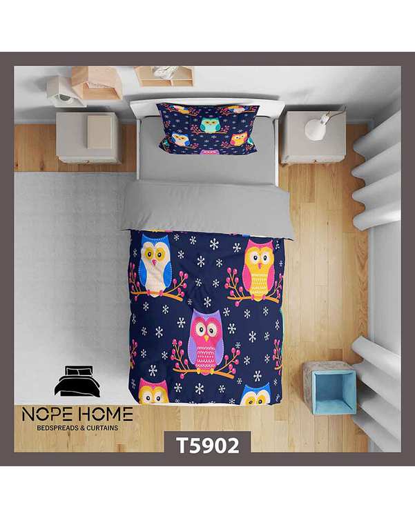 سرویس لحاف روتختی کودک یک نفره 5 تکه نوپه هوم Nopehome طرح گربه کد T5902