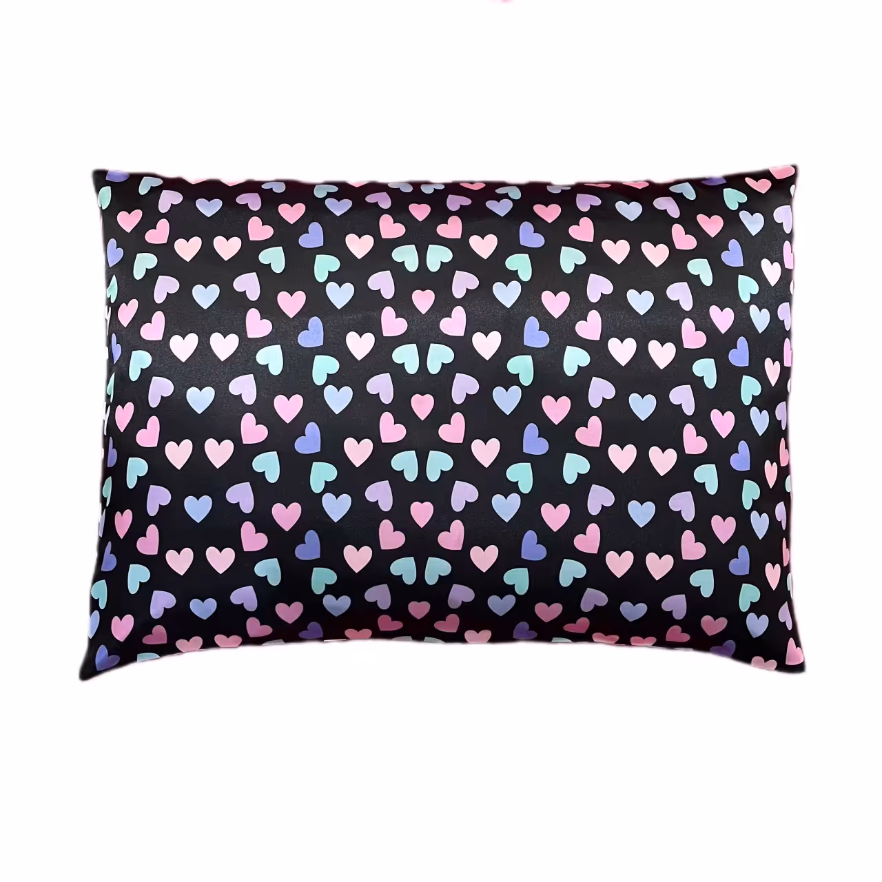 ساتن ابریشم طرح قلب رنگارنگ