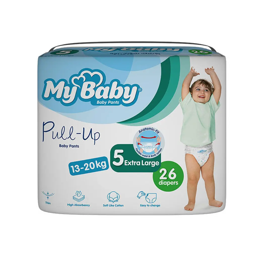 پوشک بچه شورتی مای بیبی My Baby سری پول آپ شماره 5 بسته 26 عددی