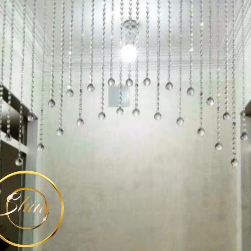 پرده کریستال هلال با رنگ سفید و شامپاینی با متراژ دلخواه شما 