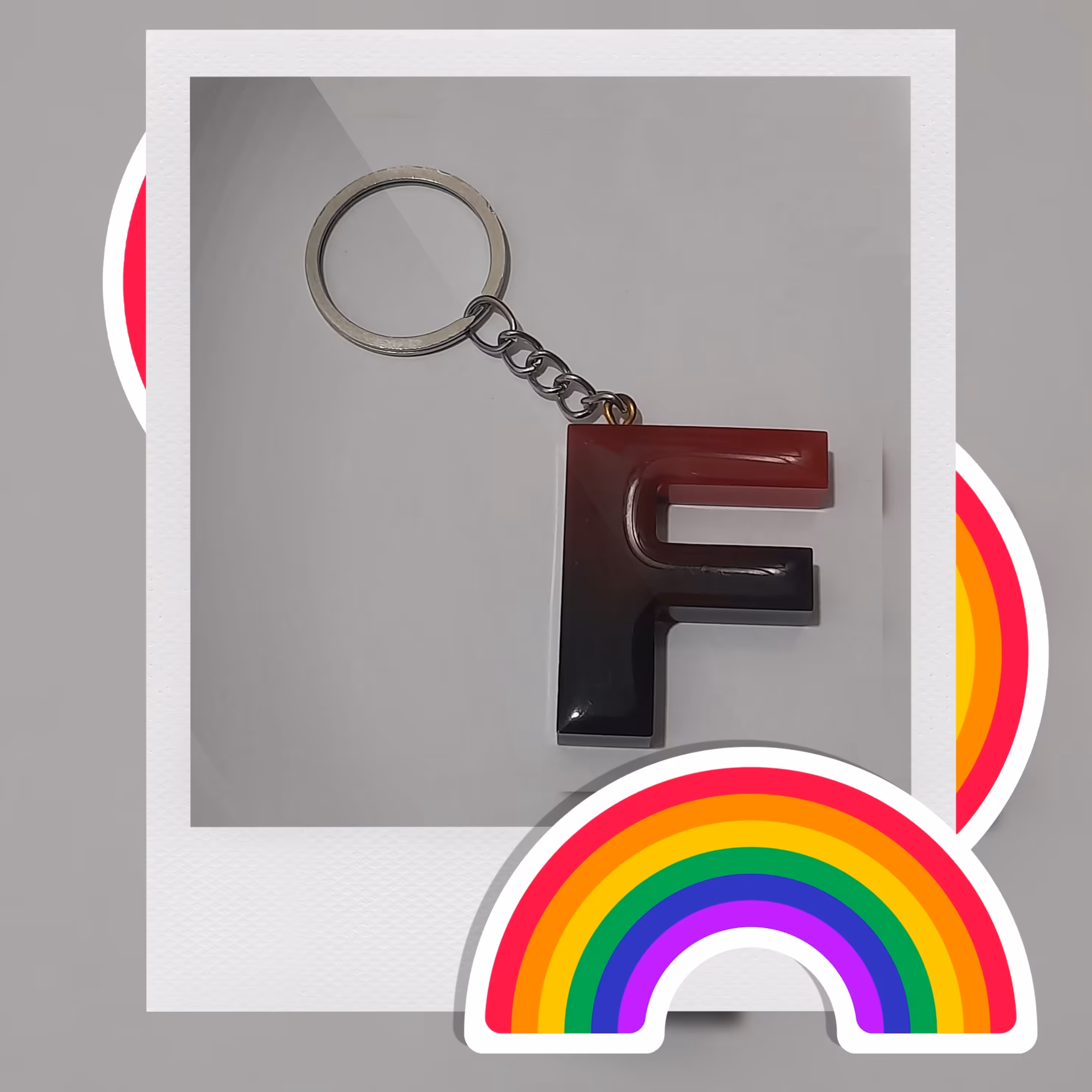 جاسویچی رزینی حروف انگلیسی F دو رنگ مات 