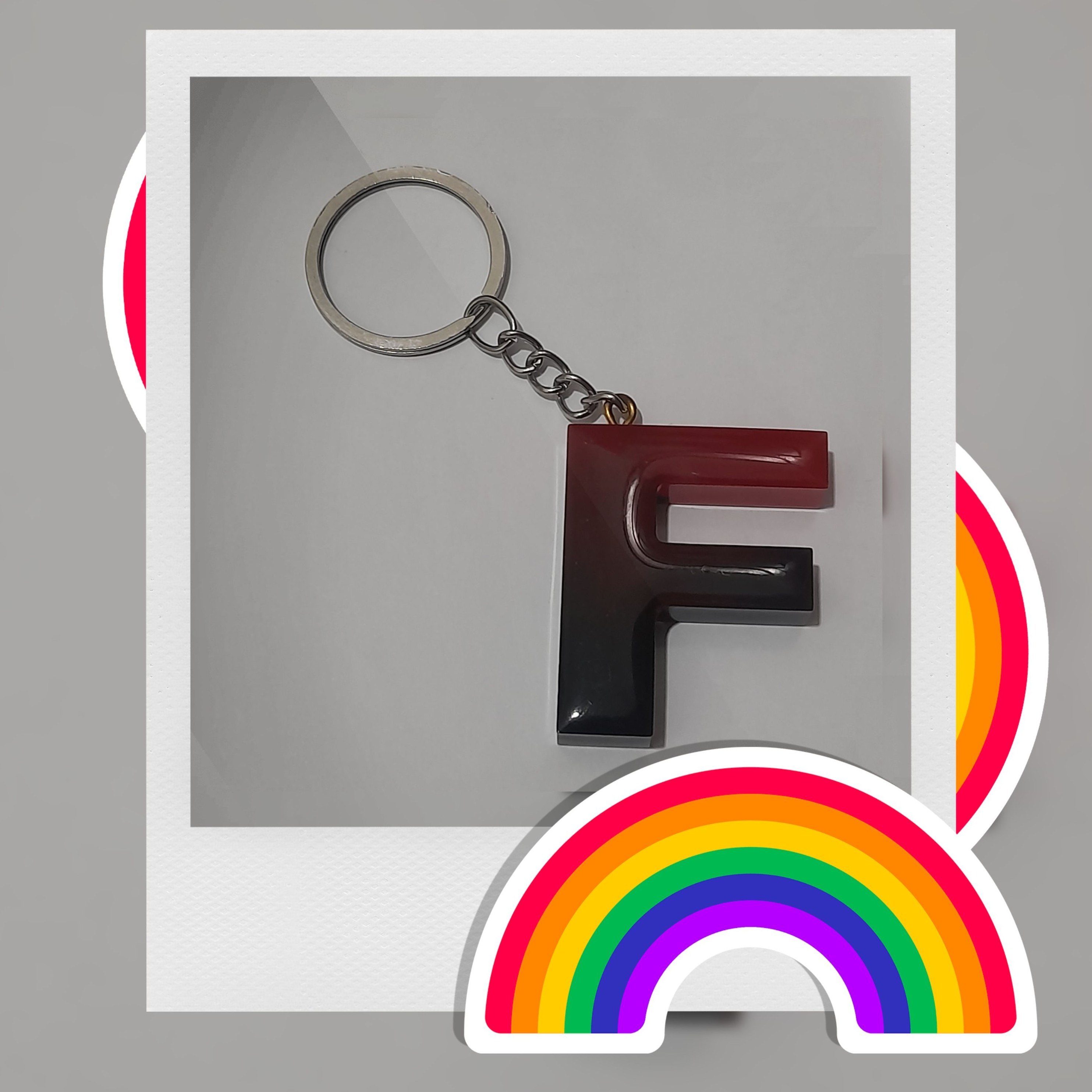 جاسویچی رزینی حروف انگلیسی F دو رنگ مات