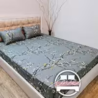 سرویس نیم ست ملحفه کشدار دو نفره طرح شاخ و برگ 