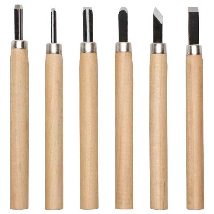 مغار 6 عددی دسته چوبی 