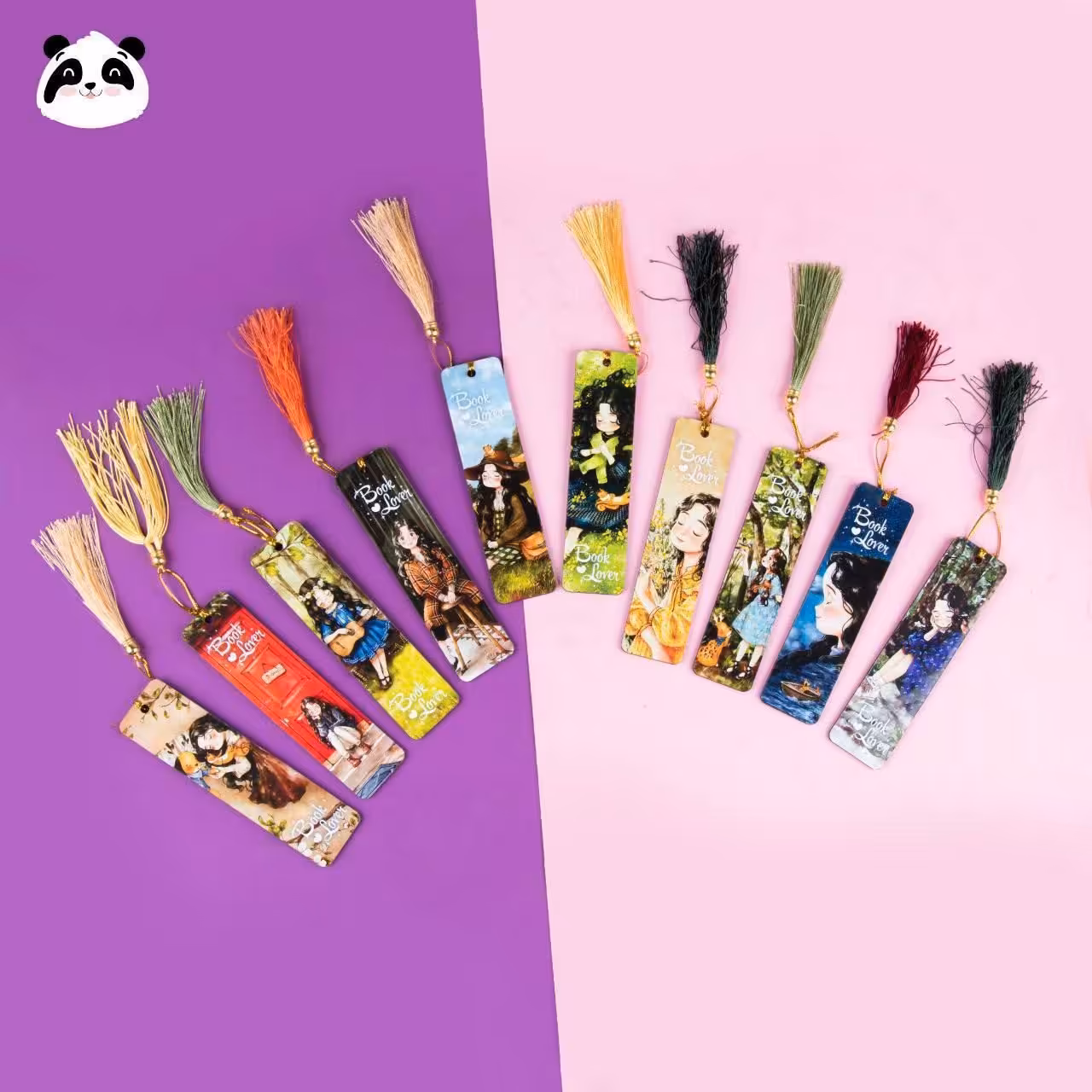 بوک مارک چوبی منگوله دار طرح‌دختر جنگل Forest Girl