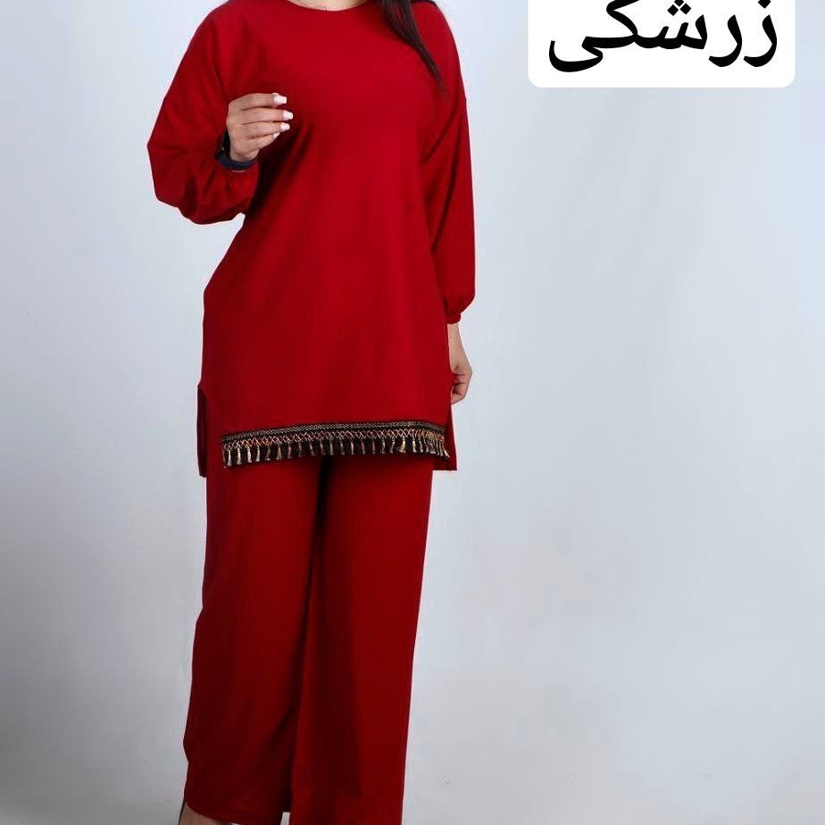 ست تونیک شلوار منگوله دار.تونیک شلوار زنانه.تونیک شلوار دخترانه.ست زنانه