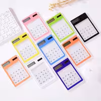 ماشین حساب جیبی نوری طرح شفاف با رنگ بندی متفاوت