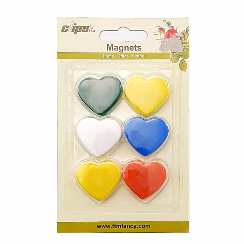 خرید مگنت فانتزی طرح قلب 6 عددی Clips