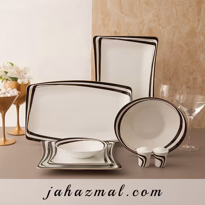 سرویس چینی زرین طرح زیبرا 30 پارچه