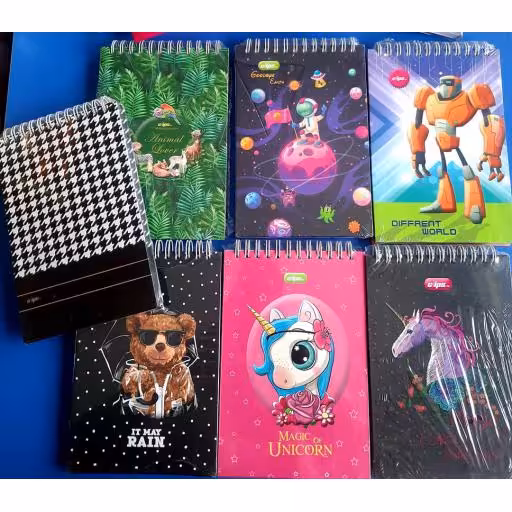 دفتر یادداشت خبرنگاری جلد سخت فنر دوبل