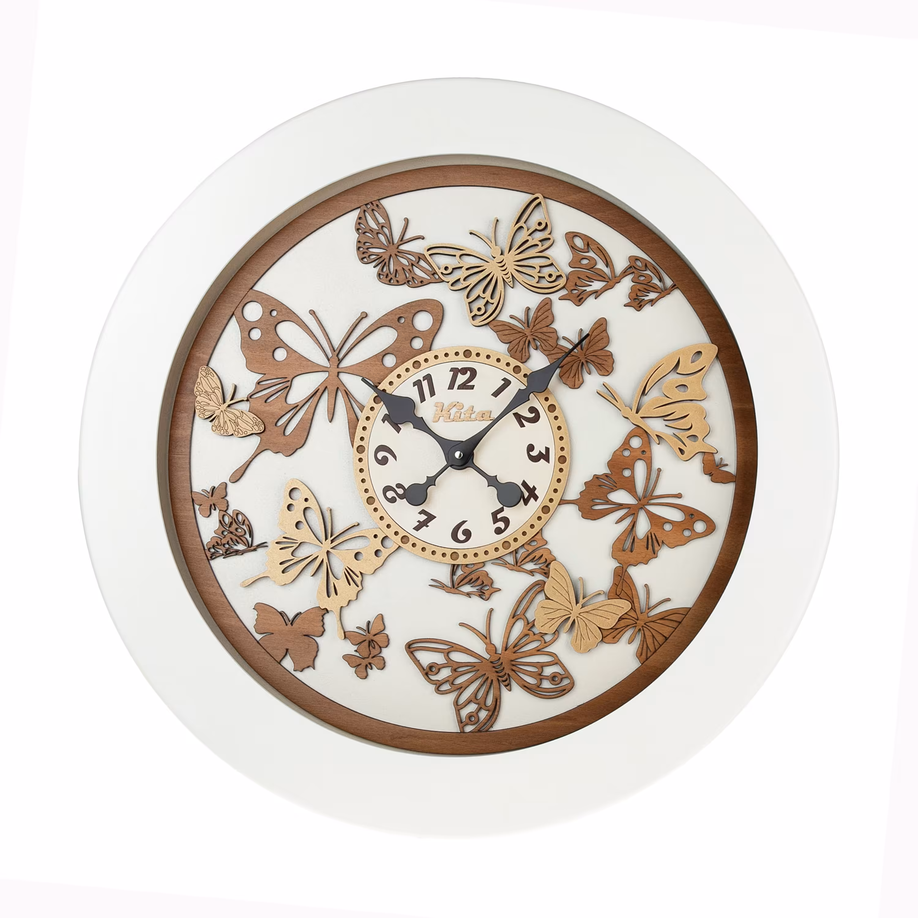 ساعت دیواری تمام چوب مدل کیتا رویال کد CKS 622-W80 - (قطر 80 cm)